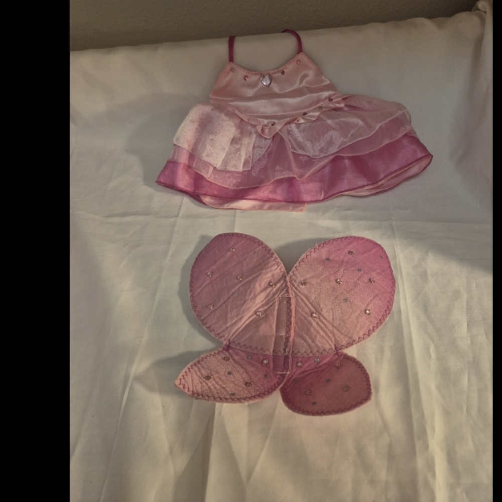 Build A Bear Workshop Pink Gem Heart Dress & Wings